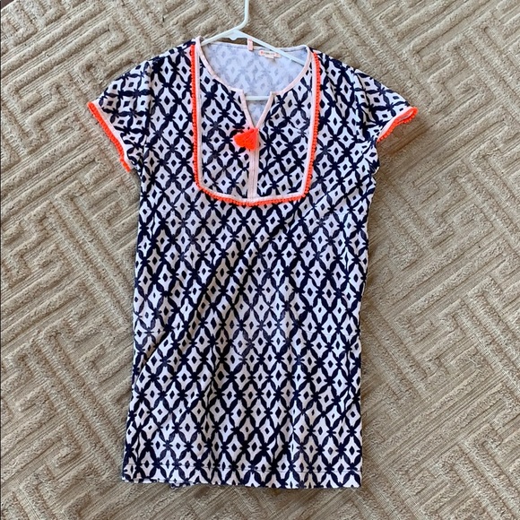 JCREW Girls Coverup (Coral and Navy) - Picture 1 of 4